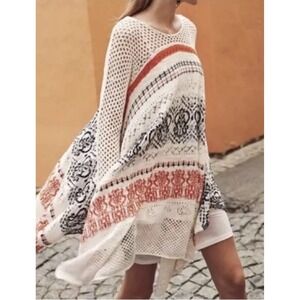 Anthropologie Sleeping on‎ Snow Risen Sun Dress L Handkerchief Style Crochet